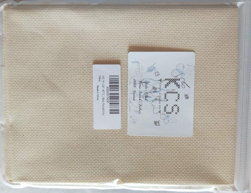 KCS 19" x 28" 14CT Counted Cotton Aida Cloth Cross Stitch Fabric (Natural-Ecru) - Image 4